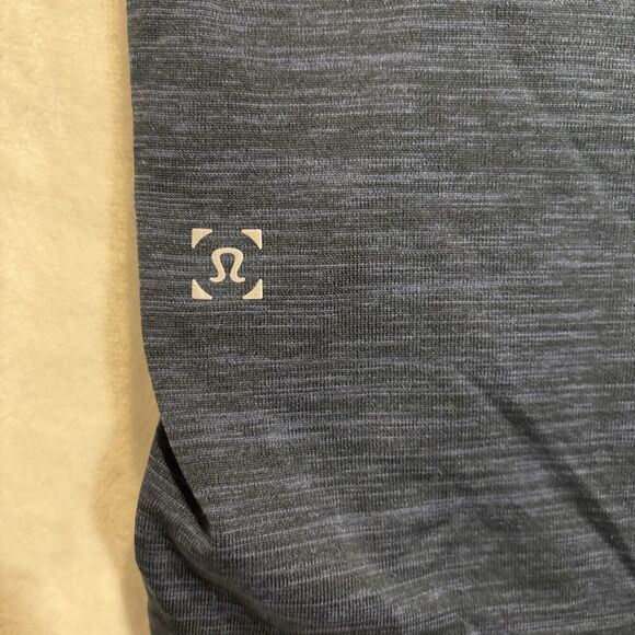 Lululemon Metal Vent Tech Polo Shirt Mens Large Blue Breathable Stretch Golf Gym - Picture 14 of 16